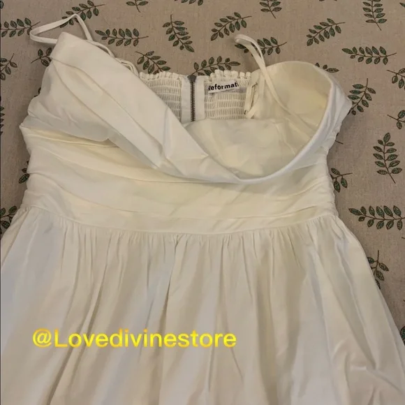NWOT Reformation Lissa Dress White - Picture 8 of 8